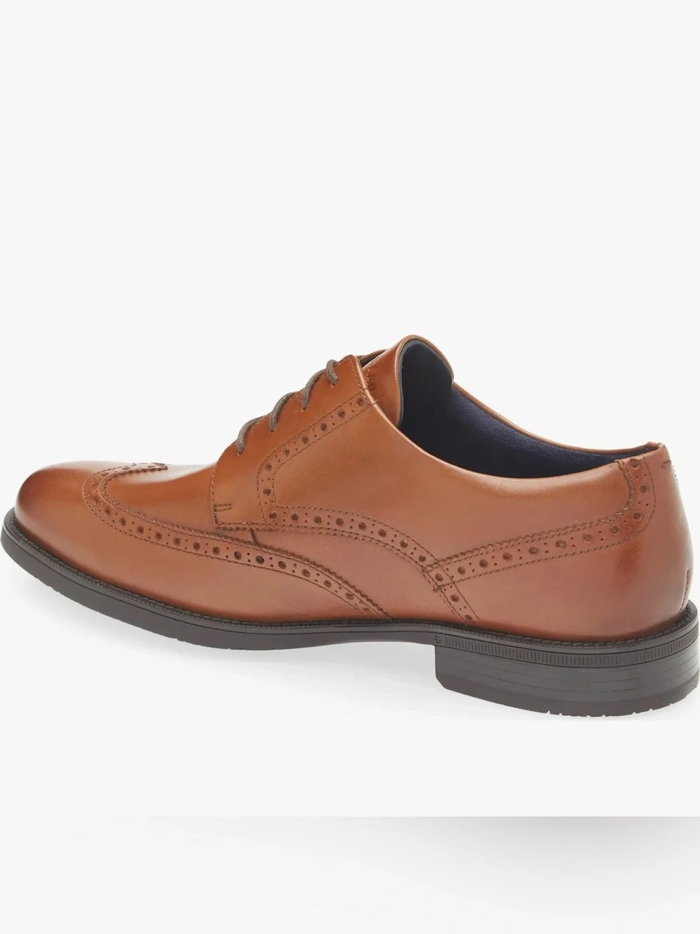 Cole Hasn Men's Classic Tan Leather Wingtip Oxford Dress Shoes Size 12